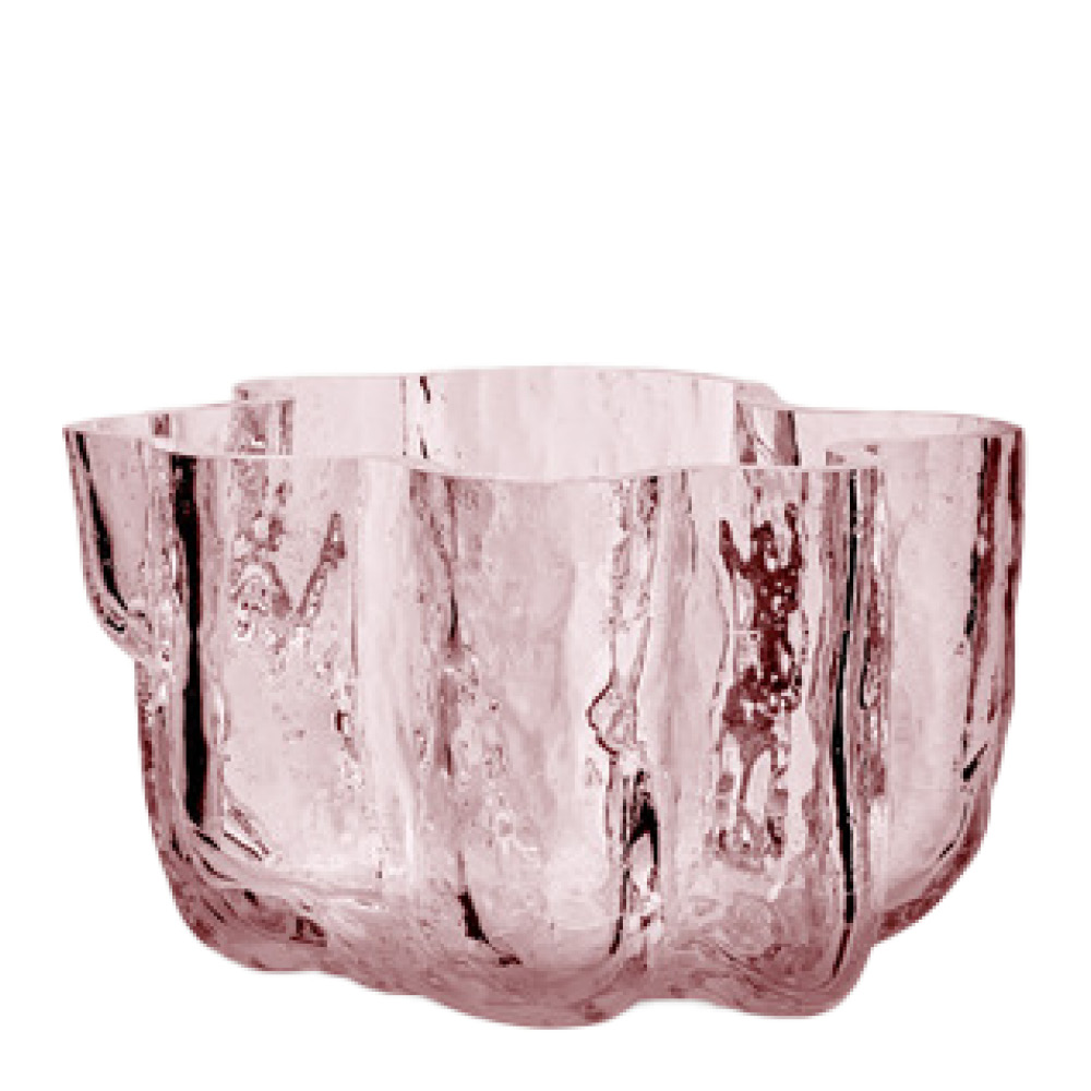 Kosta Boda – Crackle ljuslykta 5,8 cm rosa