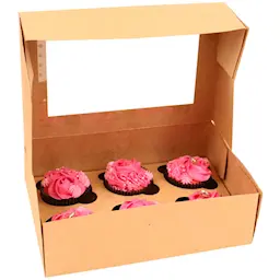 Cacas Muffinslåda Naturlig För 6 cupcakes/Muffins 3-Pack
