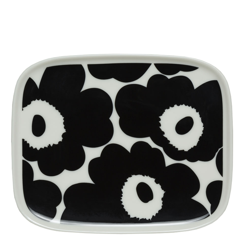 Marimekko – Unikko Tallrik 12×15 cm Svart/Vit