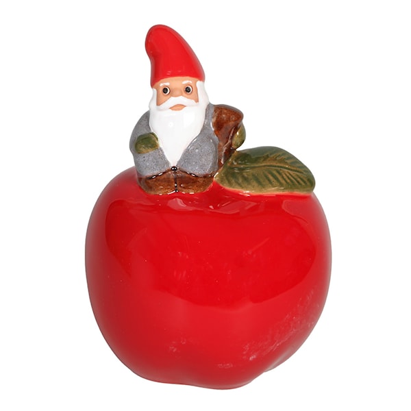 Tomte sitter på Äpple 17 cm