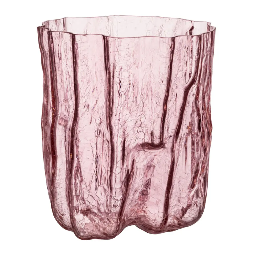 Crackle vase 28 cm rosa