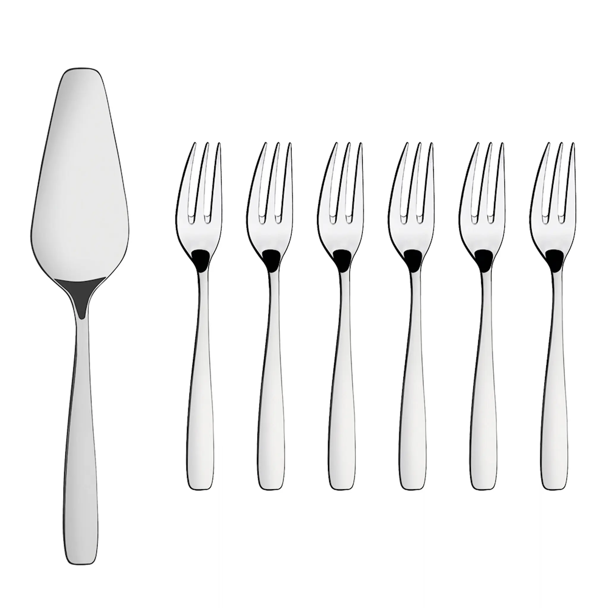 Tramontina Essentials kakespade + 6 gafler blank