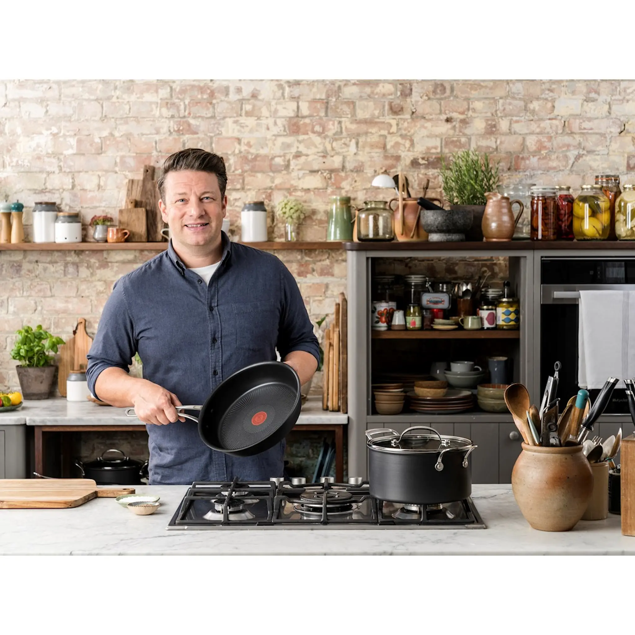 Tefal Jamie Oliver Gryta Tefal Cook's Classic Hard Anodized 24 cm med lock 5,2 L