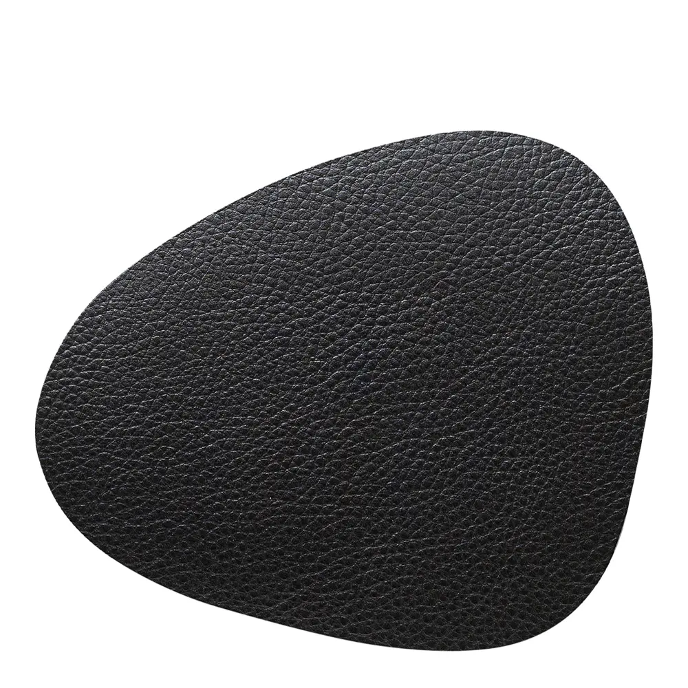 Leather Serene Curve glassunderlag 11x13 cm black