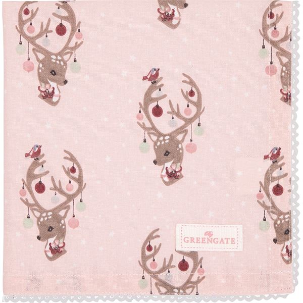 GreenGate - Dina Tygservett 40x40 cm M/Spets Pale Pink