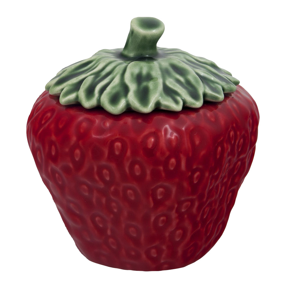 Bordallo Pinheiro - Strawberries Terrin/Skål med lock 0,45 L Röd