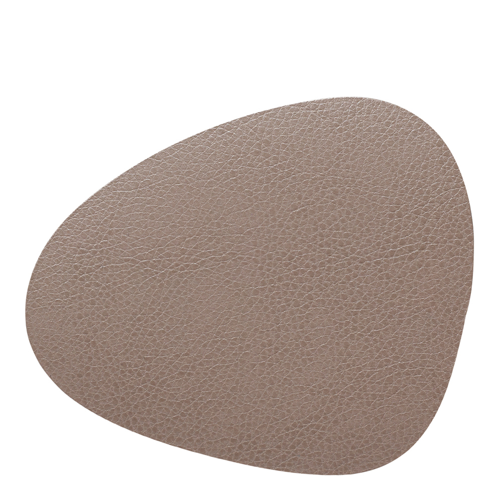 LIND DNA – Leather Serene Curve Glasunderlägg 11×13 cm Mole Grey