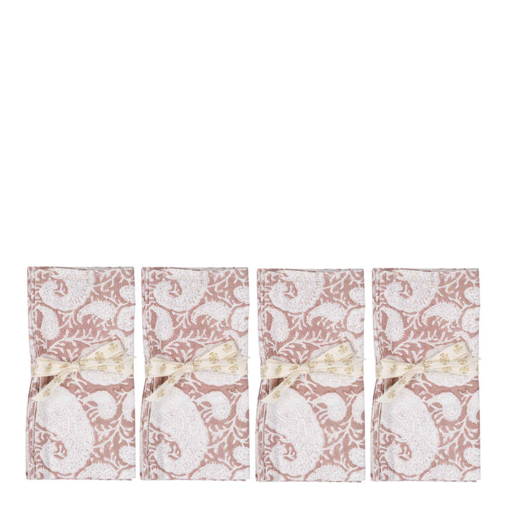 Chamois - Big Paisley Servett 4-pack 50x50 cm Rosa