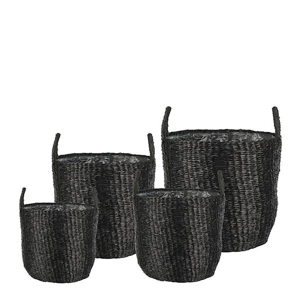 Korg sjögräs 4-pack 35+30+25+20 cm svart