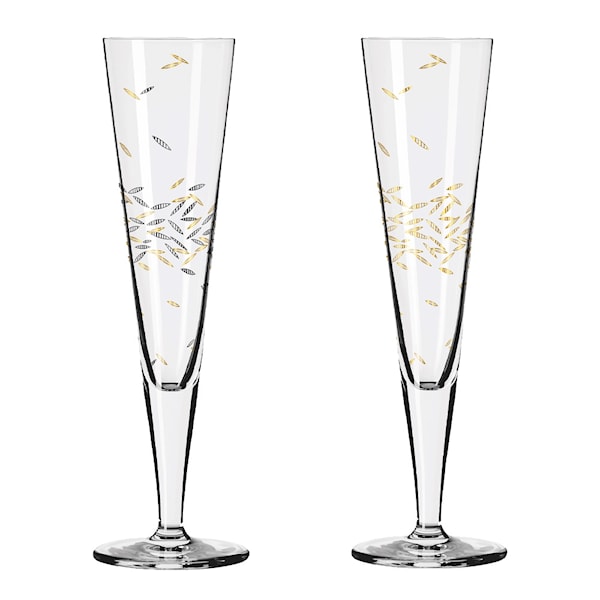 Goldnacht Champagneglas Mix 2-pack Guld