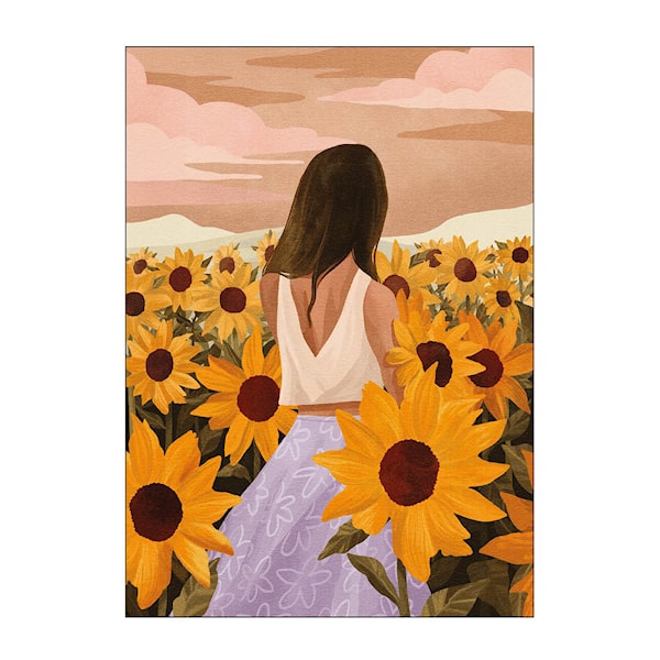 Goed Blauw poster 50x70 cm sunflower evenings