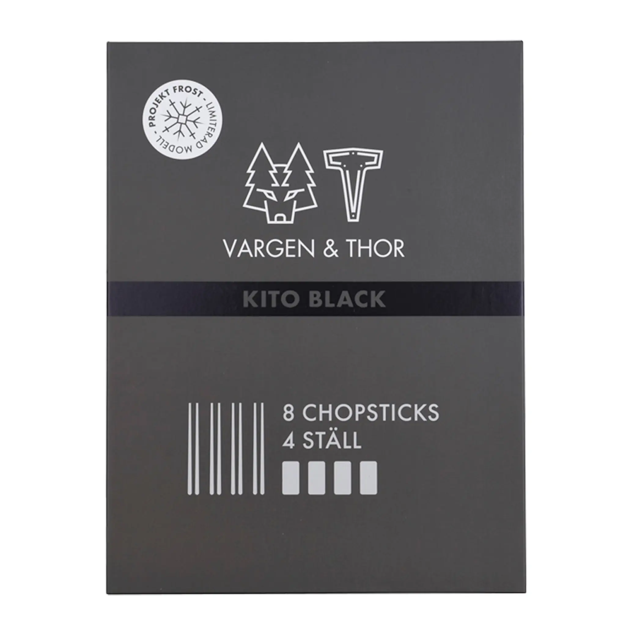 Vargen & Thor Kito Chopsticks 4-pack Onyx Svart
