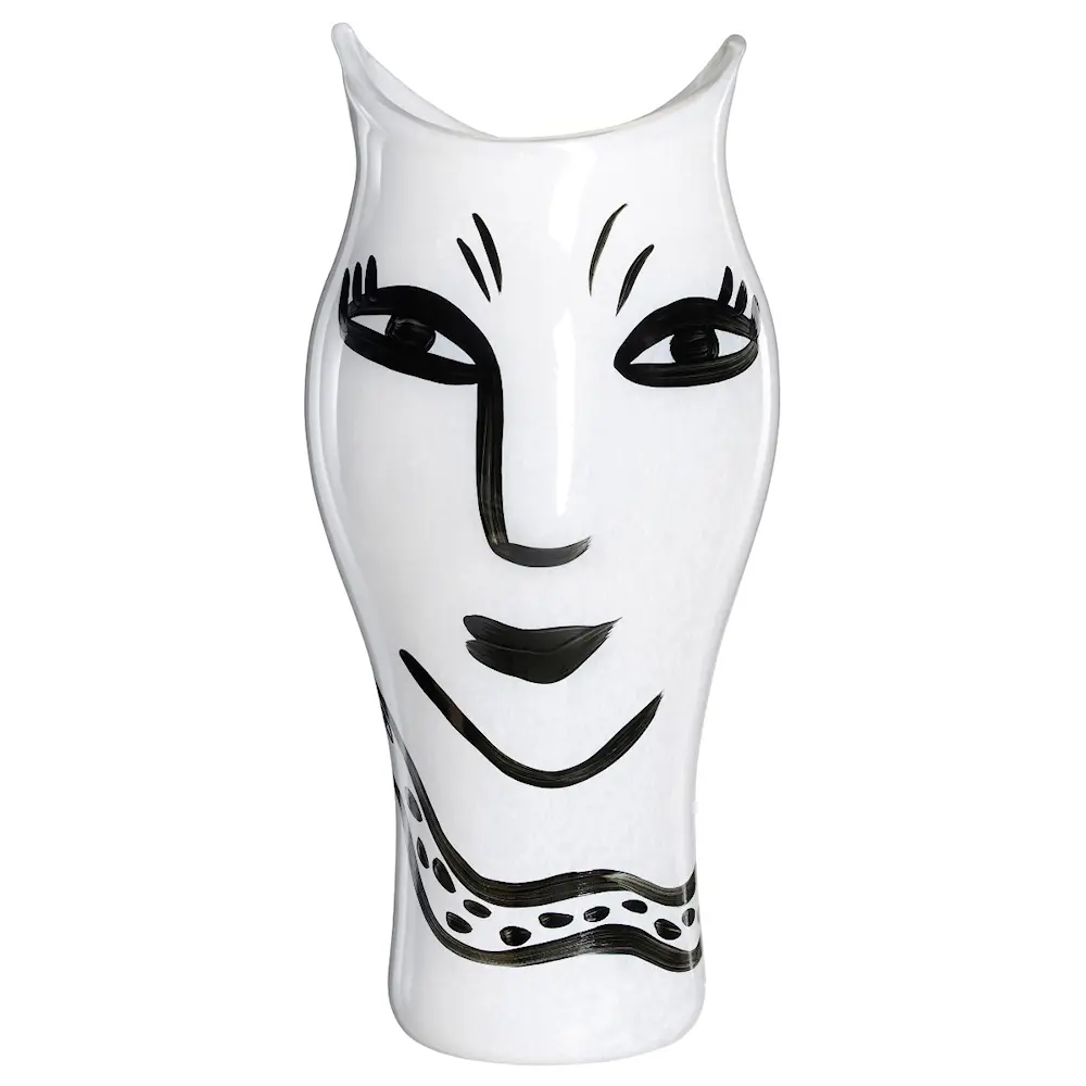 Open Minds vase 36 cm hvit/sort