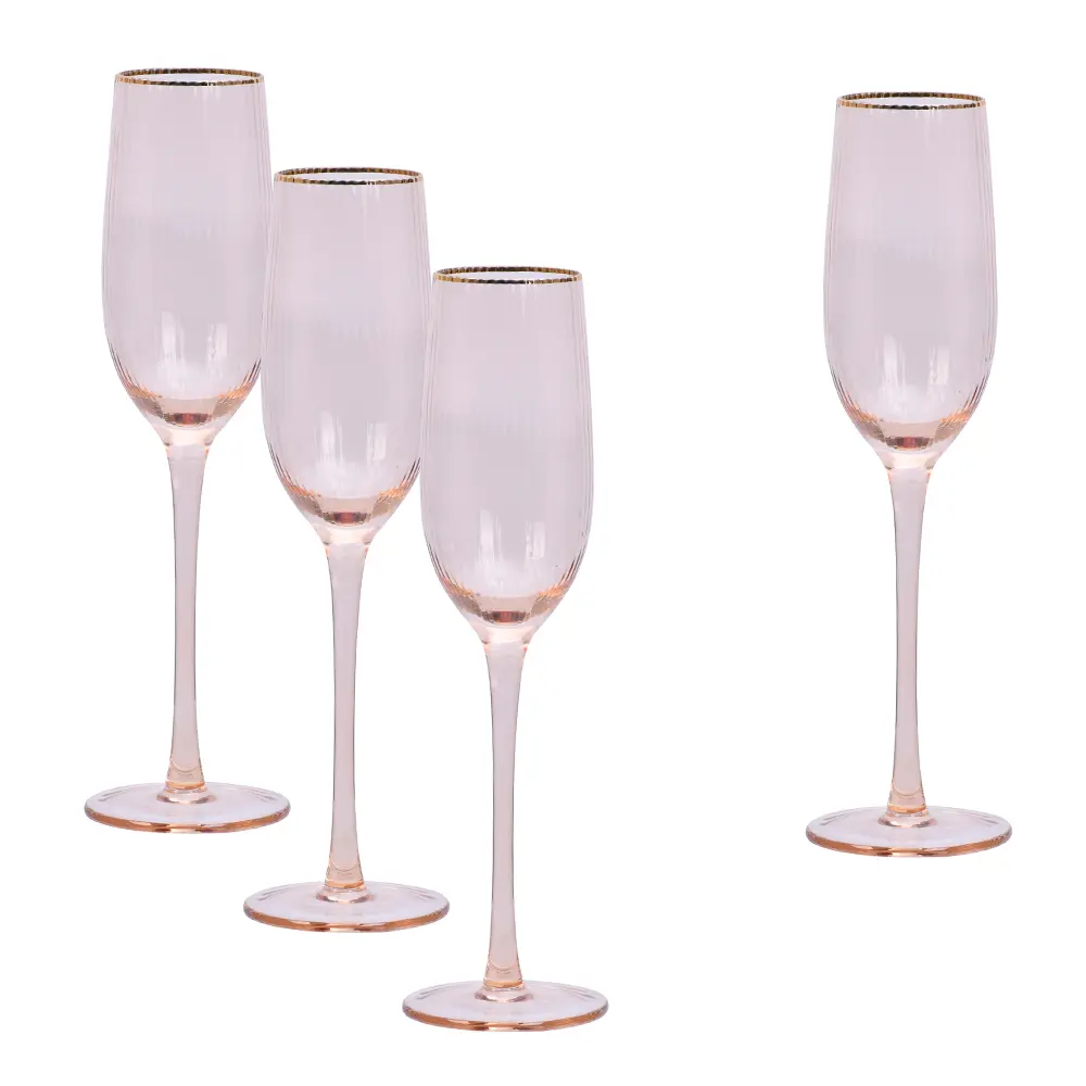 Soft pink champagneglass 4 stk