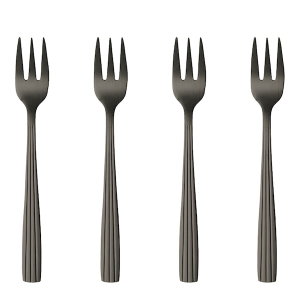 RAW Cutlery tårtgaffel 4-pack matte black