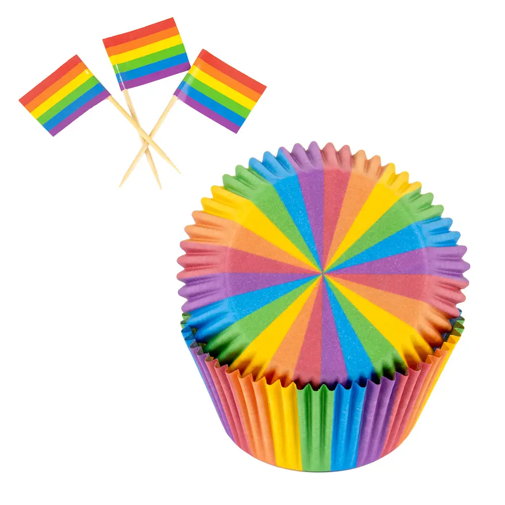 Pride muffinsformer med flagg 24 sett