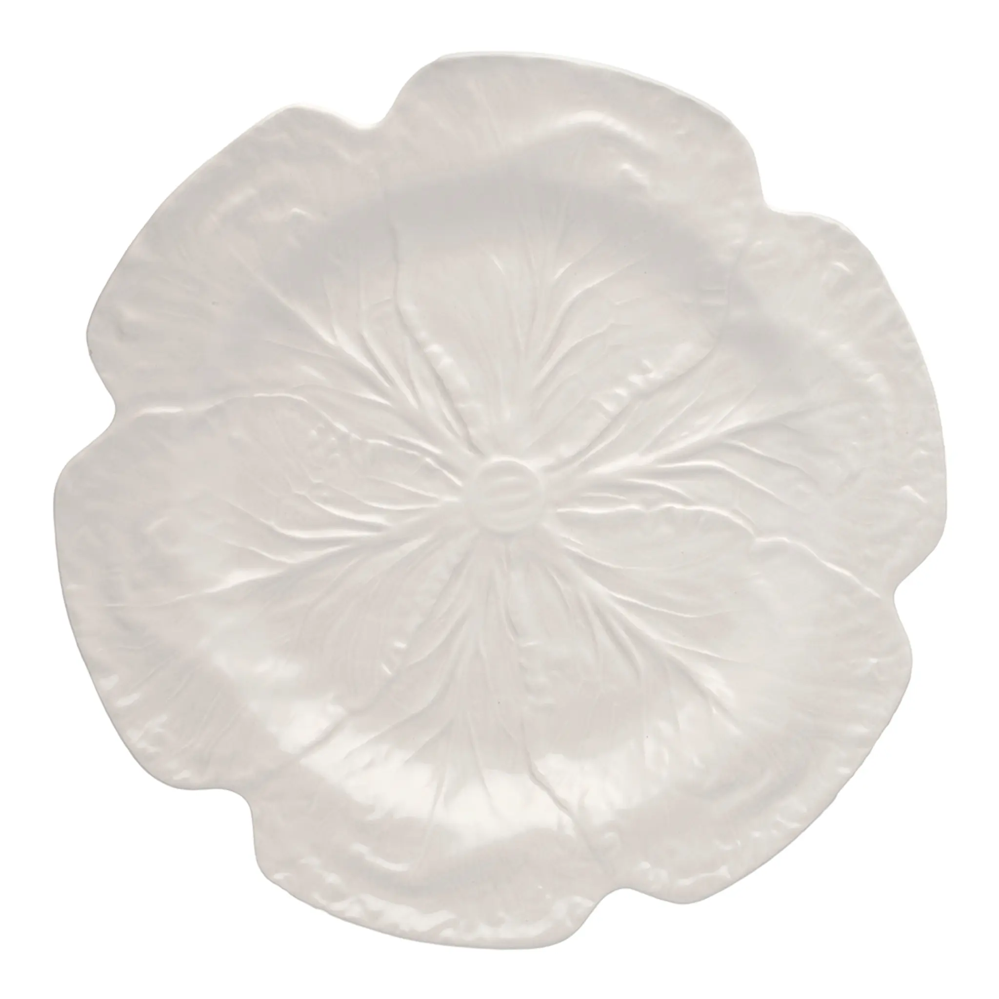 Bordallo Pinheiro Cabbage tallerken kålblad 30,5 cm hvit