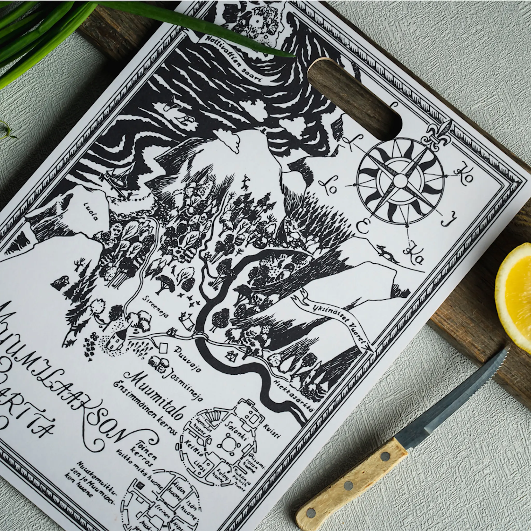 Muurla Mummi tosidig skjærebrett 30x43 cm Kartet