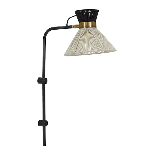 Cord vägglampa 54 cm svart