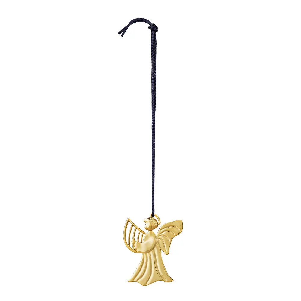 Karen Blixen Joulukoriste Enkeli harpulla 7 cm Kulta