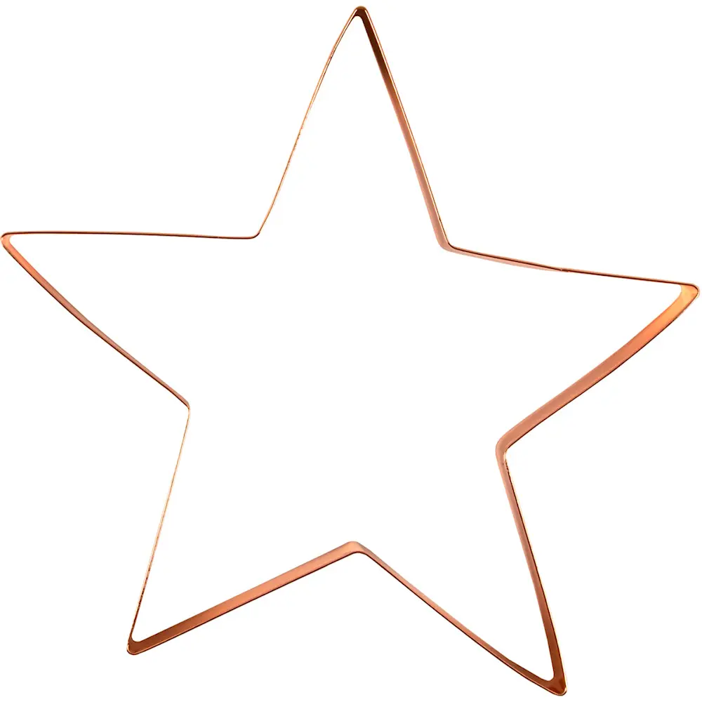 Kakutstikker stjerne 25 cm kobber