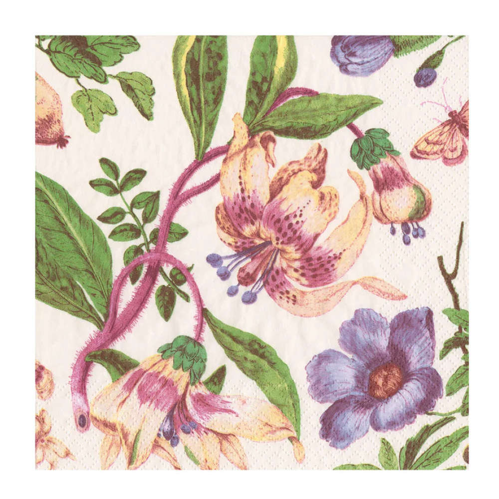 Caspari - Porcelain Blooms servett 33x33 cm 20-pack multi