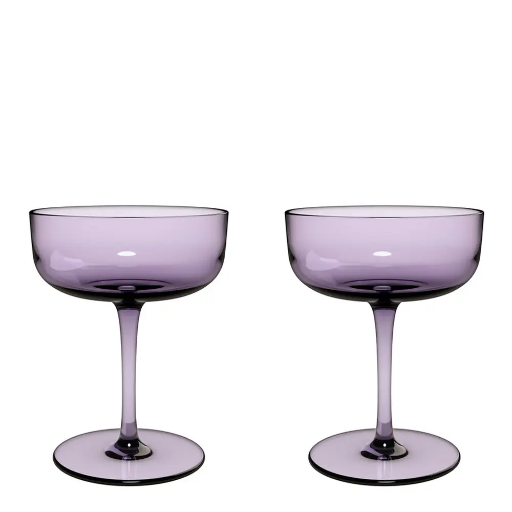 Champagneglass coupe 10 cl 2 stk lavendel
