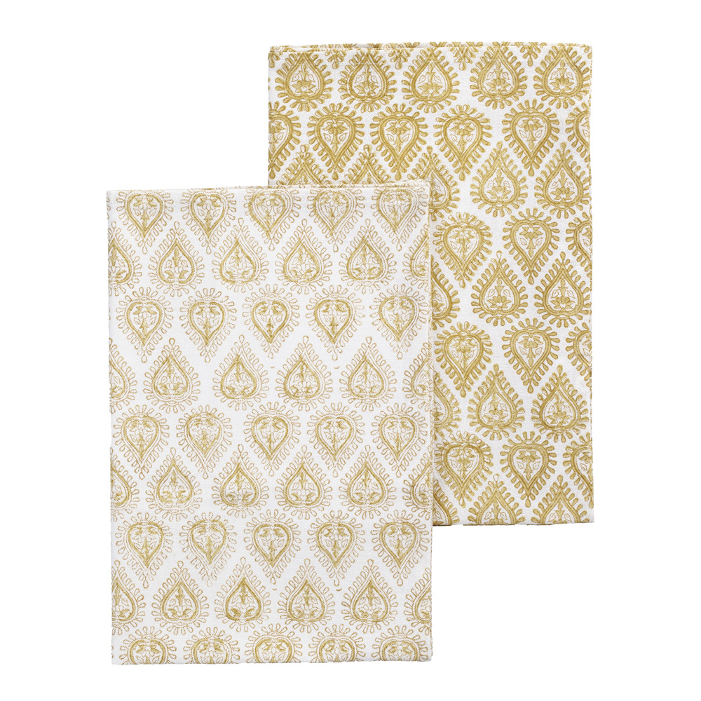 Chamois - Kalini kökshandduk 50x70 cm 2-pack yellow olive