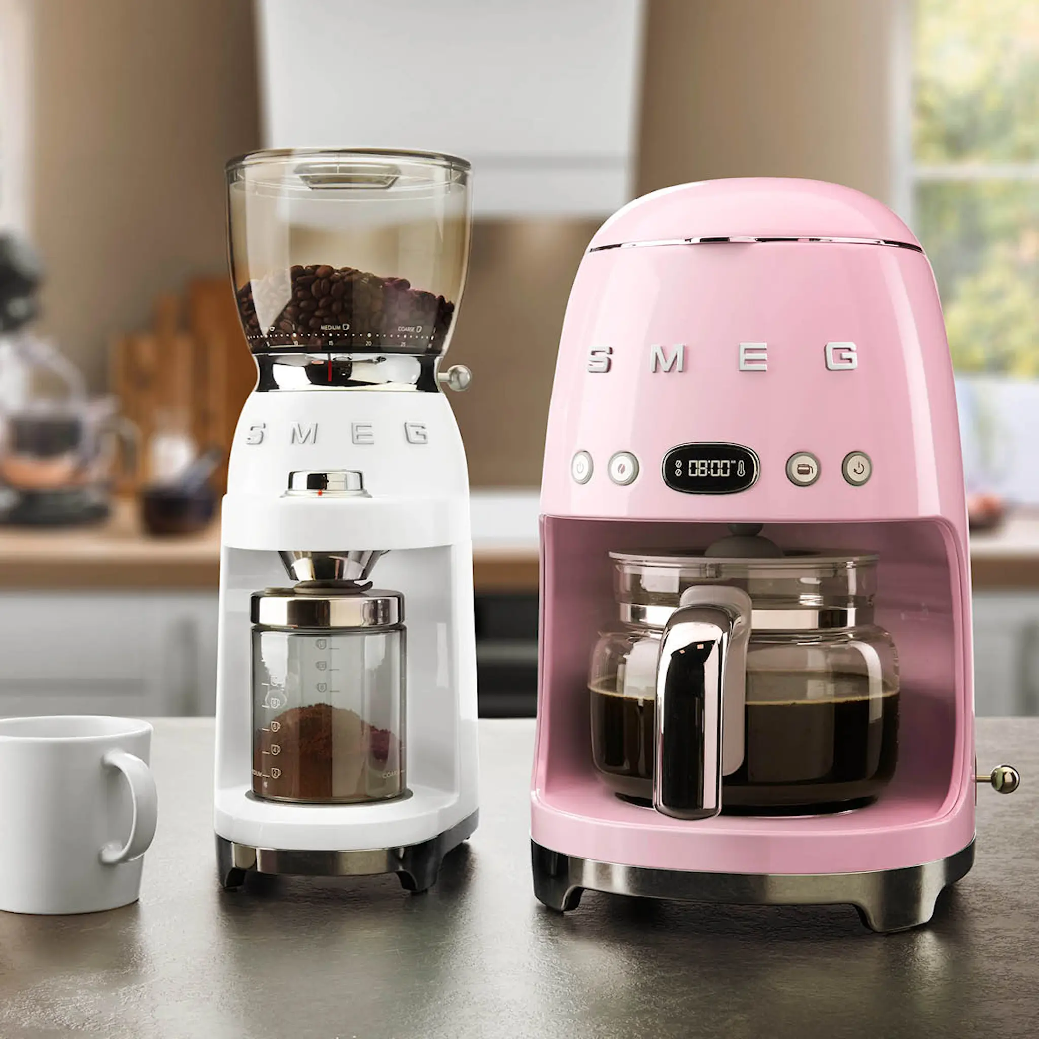 SMEG Smeg 50's Style Kahvinkeitin 1,4 L Vaaleanpunainen