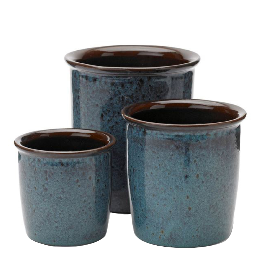 Knabstrup Keramik - Syltkruka Havsgrön 3-Pack (1L/0,5L/0,3L)