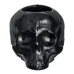Kosta Boda Still Life Skull Kynttilälyhty 8,5 cm Musta