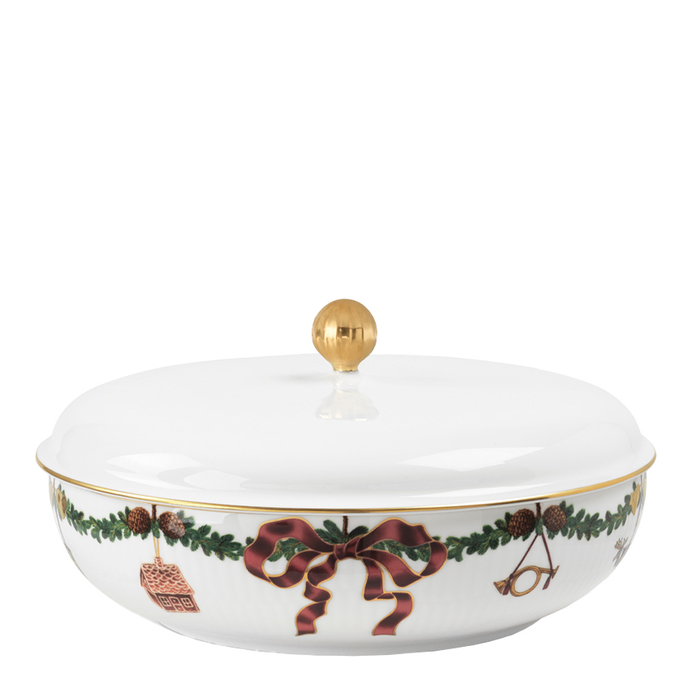 Royal Copenhagen – Star Fluted Christmas Skål med Lock 21 cm