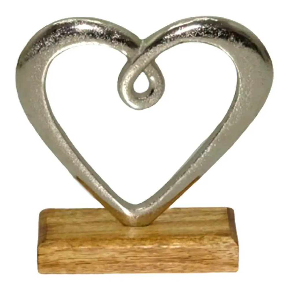 Hedy skulptur hjerte 16 cm aluminium