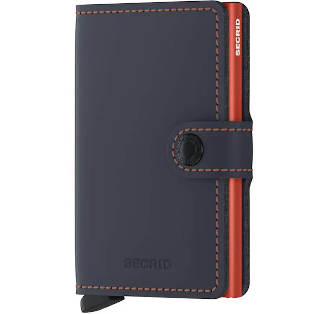Miniwallet lommebok m/kortholder blå/orange