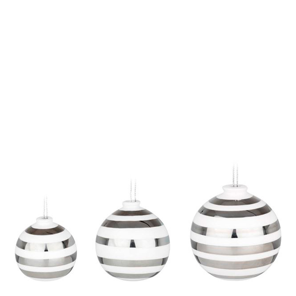 Kähler - Omaggio Julkulor 3-pack Silver