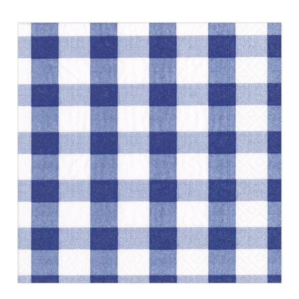 Gingham servett 33x33 cm 20-pack blå/vit