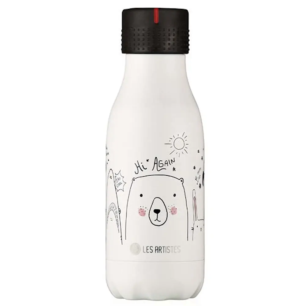 Bottle Up Design termoflaske 0,28L hvit/svart/rosa
