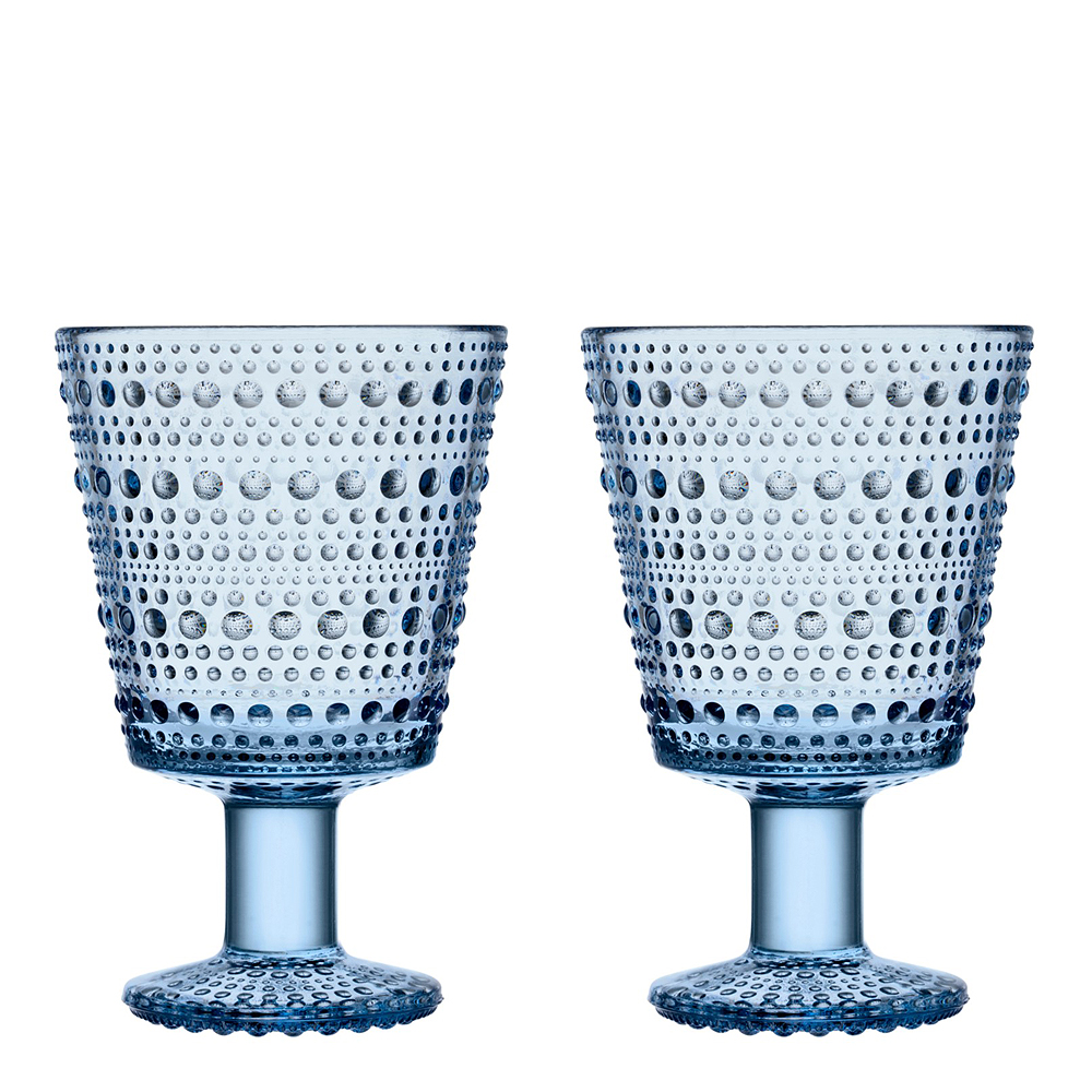 iittala – Kastehelmi Glas på fot 2-pack Aqua