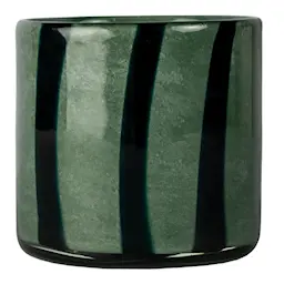 ByOn Calore lyslykt 10x10 cm grønn/svart stripe