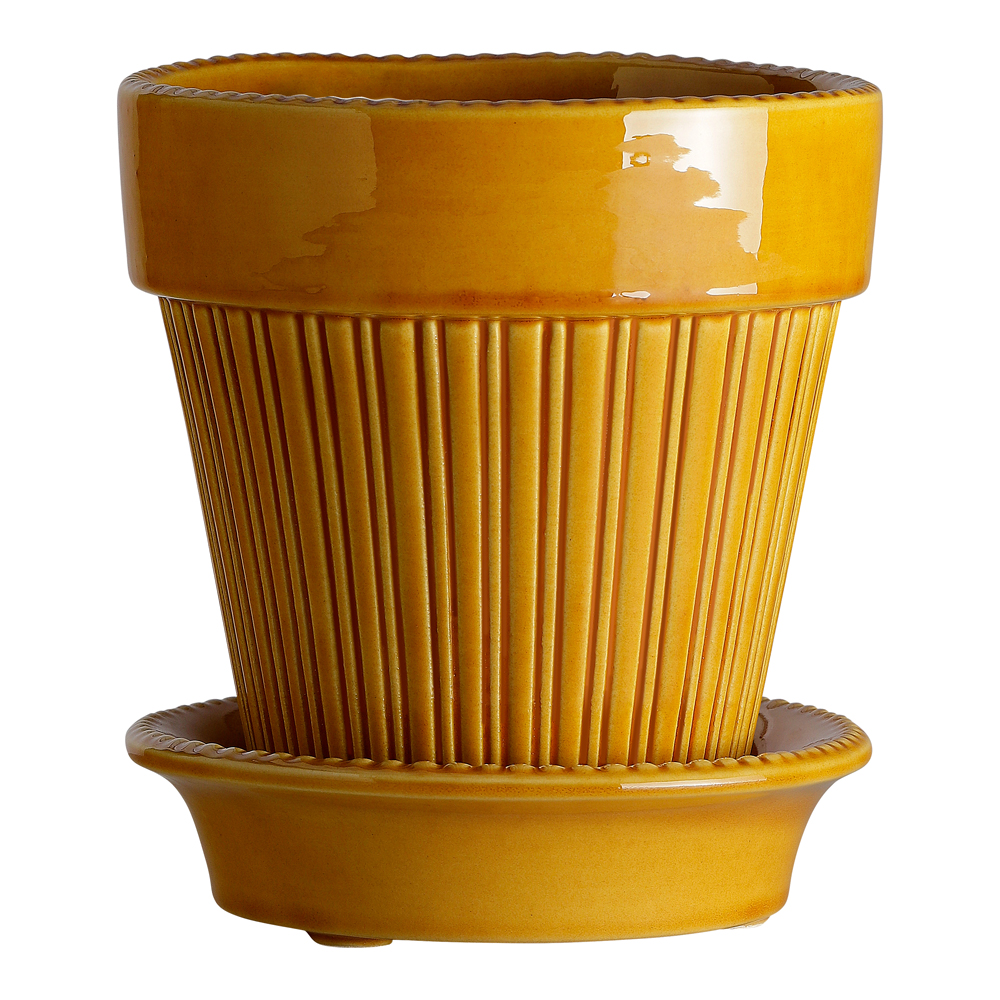 Produktfoto för Bergs Potter Simona kruka glaserad Ø12 cm Yellow