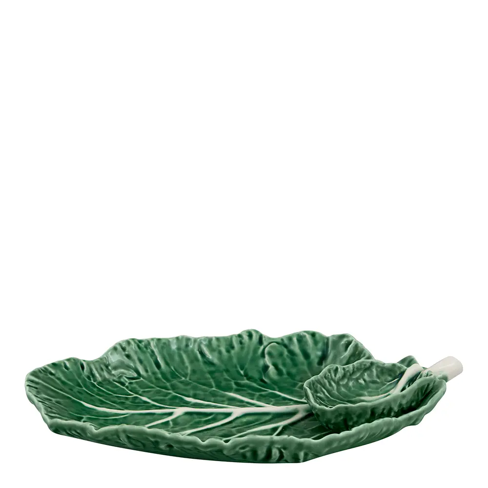 Cabbage serveringsfat kålblad 28x20 cm grønn