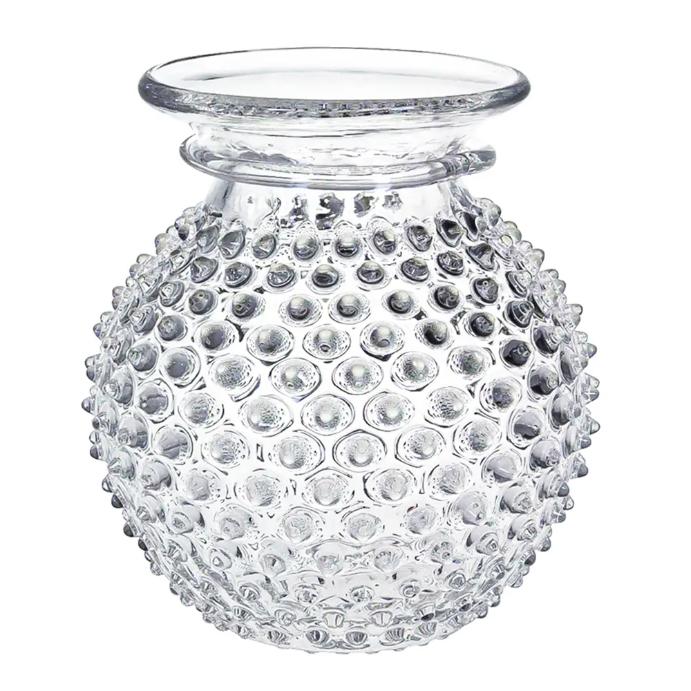 Hobnail vase med kant 18 cm crystal