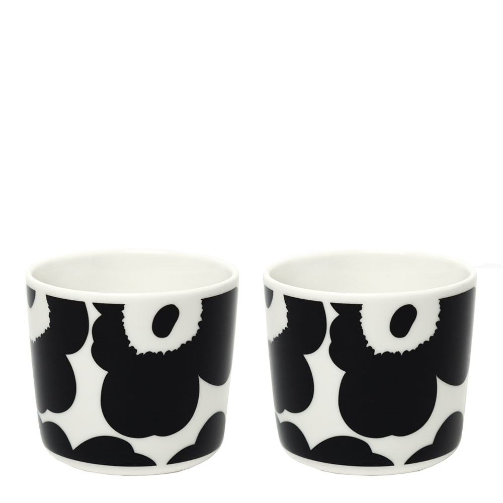 Marimekko – Unikko Mugg 2-pack 20 cl utan öra Svart/Vit