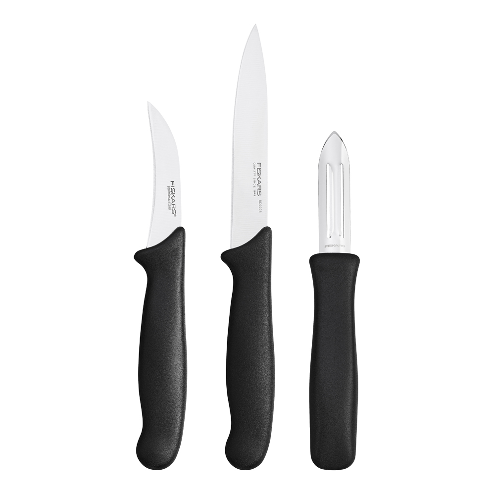 Fiskars - Essential Skalset 3 delar Svart