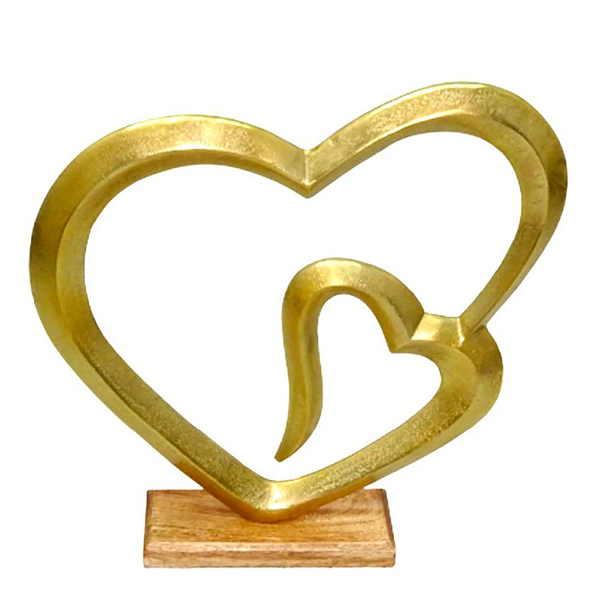 Dorre Helia skulptur dobbelt hjerte 43 cm gull