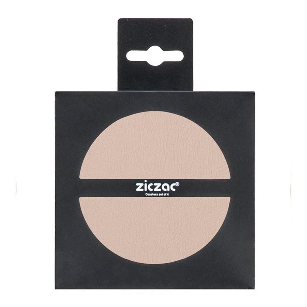 Ziczac - Togo Glasunderlägg 10 cm 4-Pack Beige