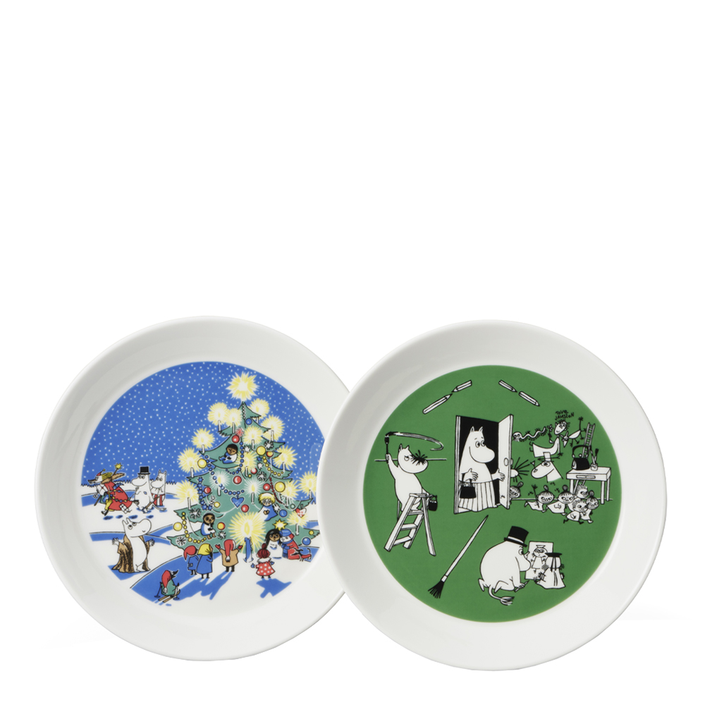 Moomin Arabia – Mumintallrik 19 cm 2-pack Teckning & Jul