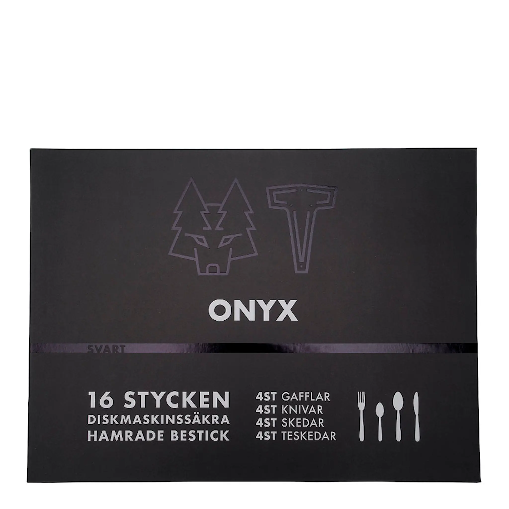 Vargen & Thor Bestickset 16-delar Onyx Svart