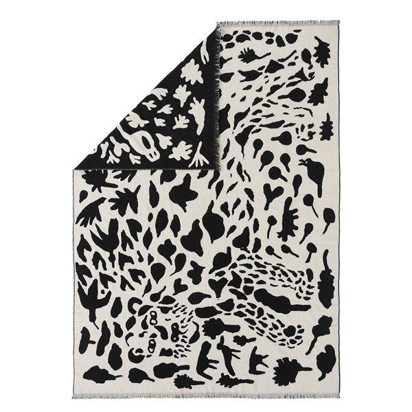 Produktfoto för Iittala Oiva Toikka Cheetah ullpläd 130x180 cm Svart-vit