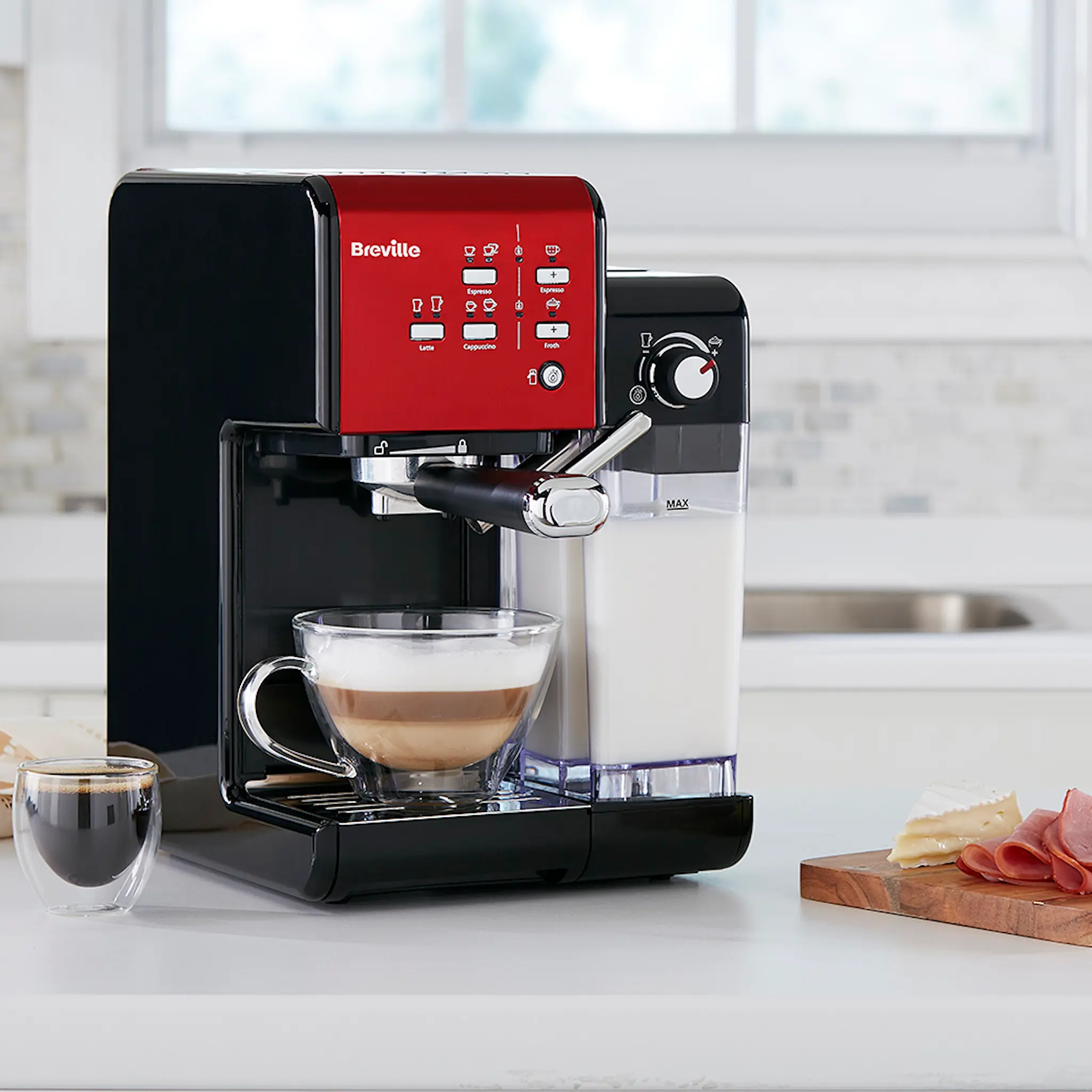 Breville Prima latte II kaffemaskin rød